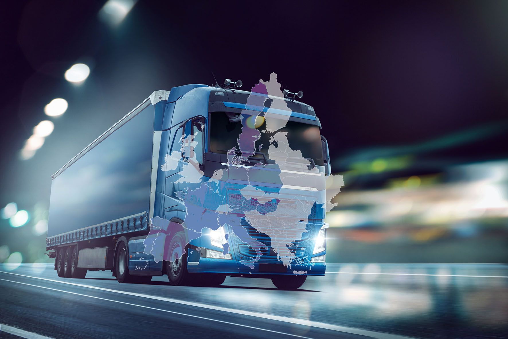 Télépéage poids lourds camion bus Pedaggi elettronici per camion e autobus Portagens electrónicas para camiões e autocarros Telemaut LKW LKW Bus Electronic tolls for trucks and buses Peajes electrónicos para camiones y autobuses Camion poids lourd avec la carte des pays européens qui sont compris dans notre offre Europe avec le badge B'Moov